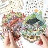 8pcs Stickers+4pcs Scene Fun 3D Stereoscopic Scene Stickers Creativity Decorative Hand Account Scrapbooking Stationery