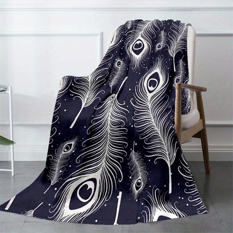 White Feather Blanket Aesthetic Soft Warm Throw Blanket Nap Blanket For Couch Sofa Office Bed Camping Travel Multipurpose Gift Blanket For All Season