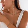 Necklace light luxury ins colored rhinestones stacked necklace, cold wind metal thin chain pendant