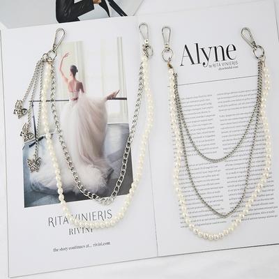 Pearl Butterfly Trouser Chain Belt Women'S Cool Pants Hanging Chain Personalized Decorative Accessories Jk Skirt Waist Chain Pendant