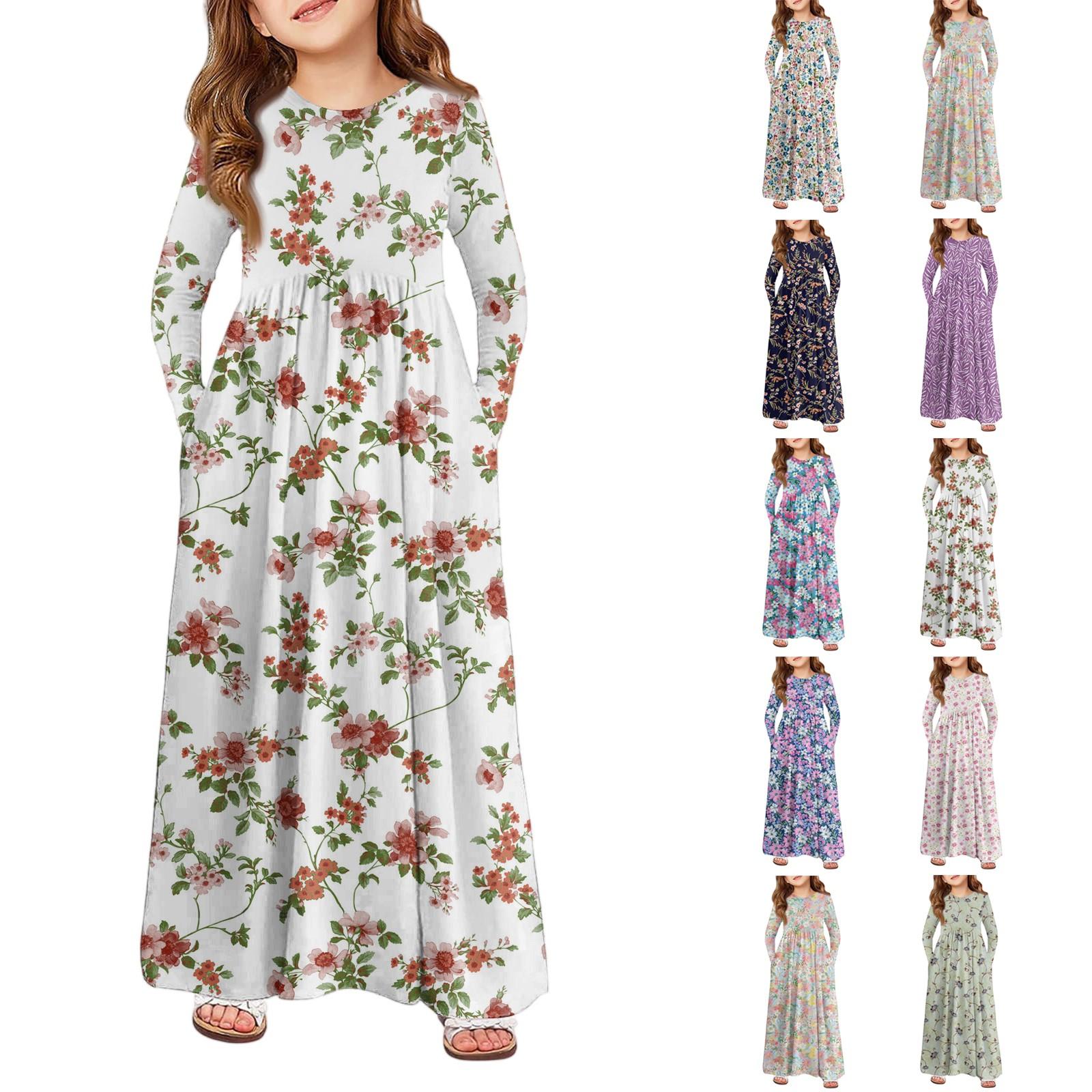 

Girls Maxi Dress - Long Sleeve Pocket Dress 140 чорний