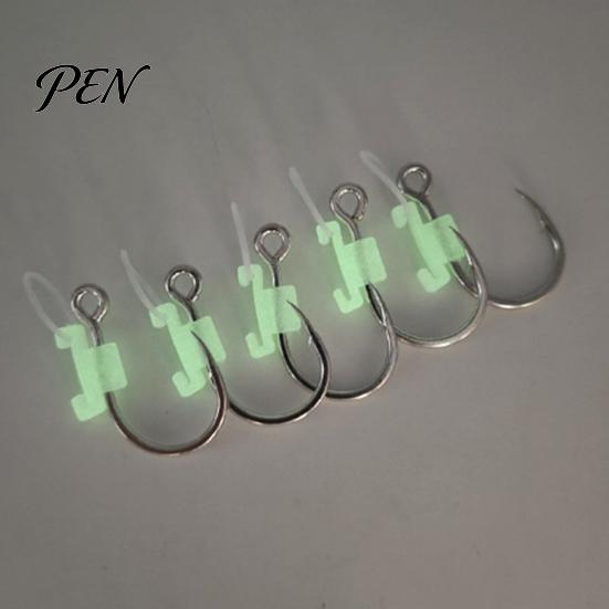 Live Bait Hooks 5/10/15/20Pcs Luminous Shrimp Hooks, Glow-in-the-dark Fishhook with Barb, High Saltwater Fishing Carbon Steel Hook for Freshwater