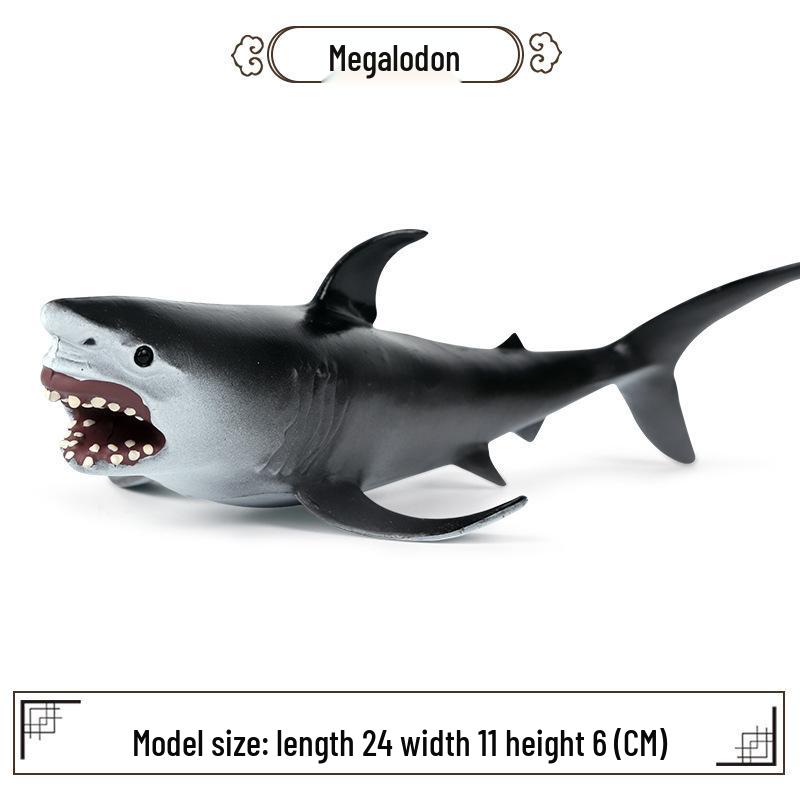 Marine Animal Simulation Model Figures: Shark, Dolphin, Hammerhead, Crab, Squid, Starfish for Kids' Education