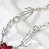 Sweet and Cool Ghost Claws Splicing Red Love Necklace Niche Design Exaggerated Punk Style Collarbone Chain Necklace