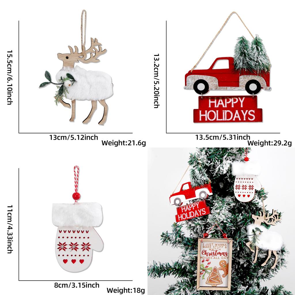 Charming Wooden Christmas Ornament Garden Decor Featuring Adorable Reindeer Design