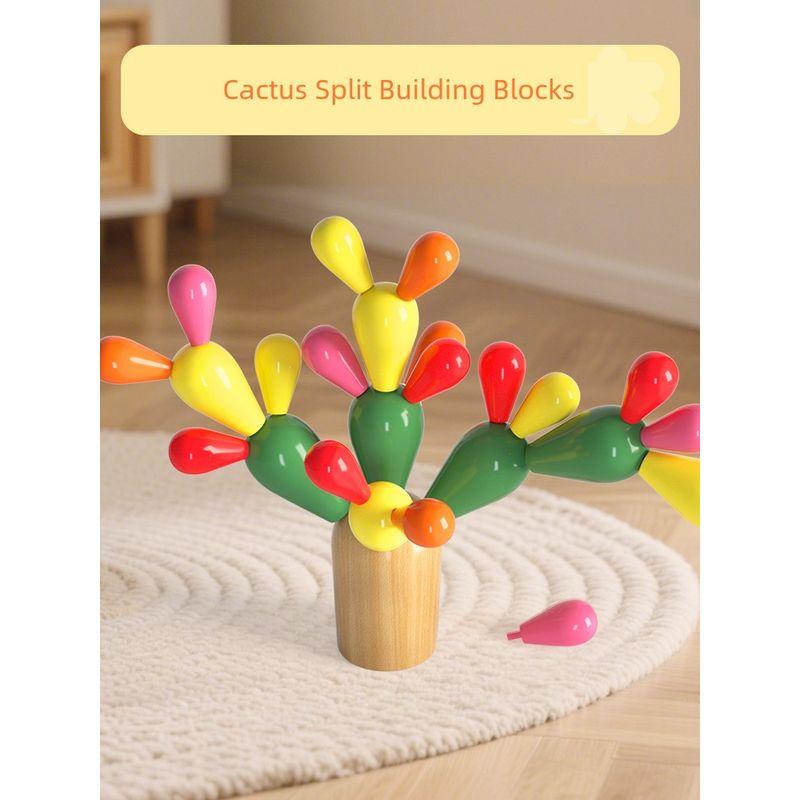

Jenga Baby Toys Kids Montessori Early Education Puzzle Ferrule More than 6 Months 8 Months Toy for One Year Old Baby Cactus Split Building Blocks