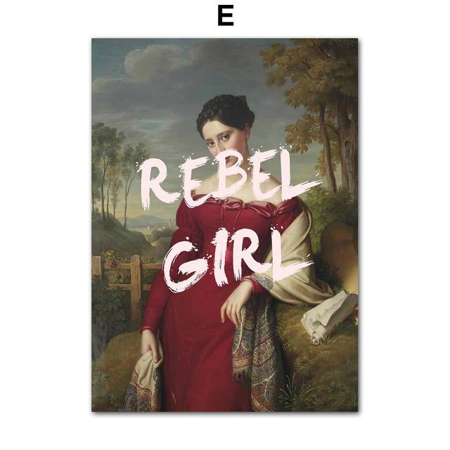 Abstract Vintage Portret Film Meisje Songteksten Muur Art Canvas Schilderij Posters En Prints Muur Foto's Voor Woonkamer Decor Geen Frame