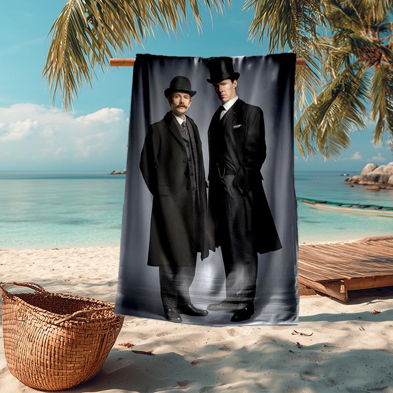 Ultra-Soft Beach Towel with Sherlock Theme,Ideal for Pool - Camping, Diving - Perfect Travel Essential, Vibrant Beach Towel.