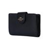 COACH Corner Zip Leather Card Holder, Wallet Medium Women's Black 6390-IMBLK