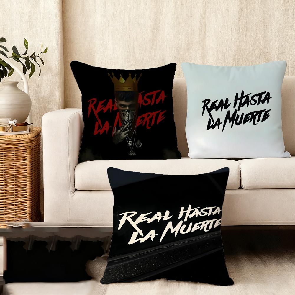 H-Hasta La M-Muerte Hot Cushion Cover Plush Fabric Soft Double-Sided Printed Sofa Warm Winter Home Child Gift Pillow Case