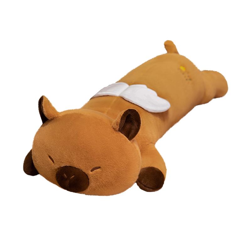 New Wings Capybara Long Sleep Pillow Stuffed Capibara Plushie Fluffy Doll Soft Sofa Cushion Nap Sleeping Toys for Home Bed