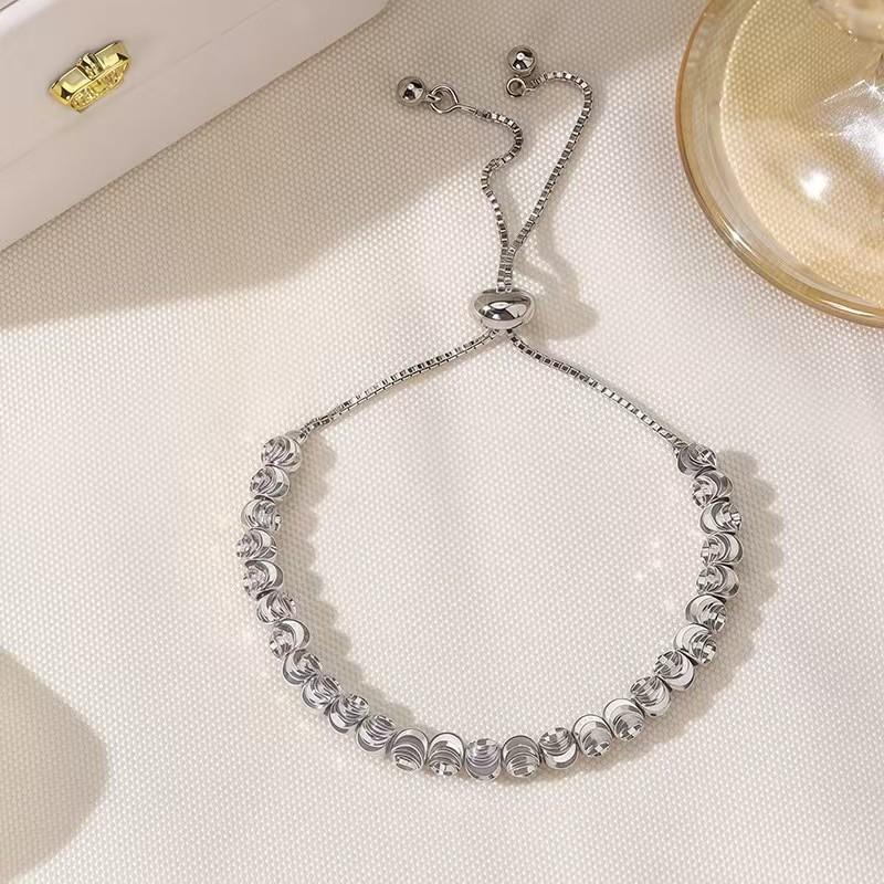 Adjustable Gold Plated Tone Beaded Bracelet Tarnish Resistant Minimalist Fashion Jewelry for Women Daily Wear Gift