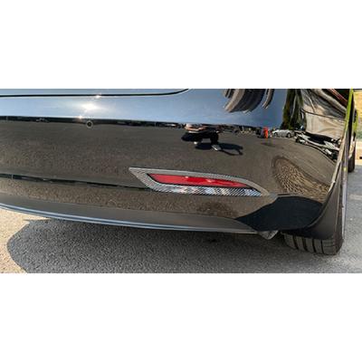 ABS Carbon Fiber Rear Fog Light Lamp Cover Trim For 2018- Tesla Model 3 2pcs