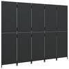 5 Piece Black Poly Rattan Folding Screen