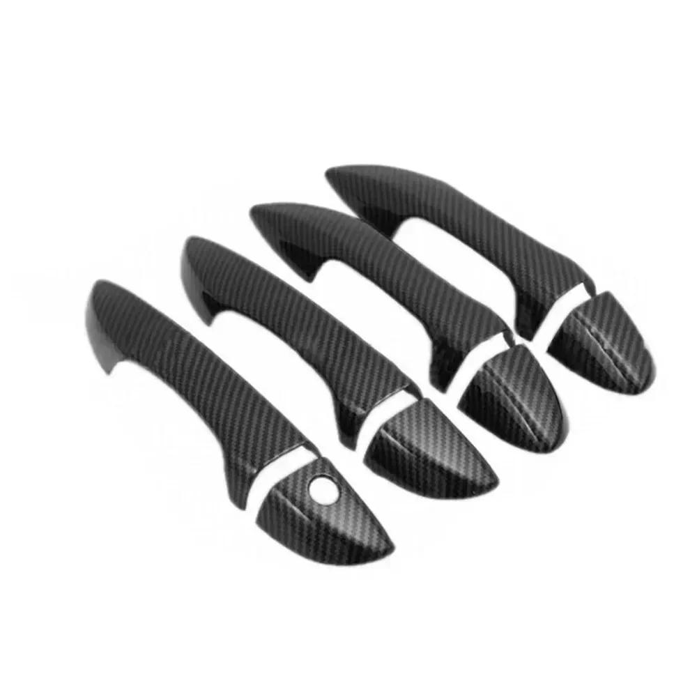 For LHD RHD Toyota Corolla 2014-2018 Car Carbon Style Black Exterior Door Handle Moulding Cover Trim Vehicle Accessories Decor