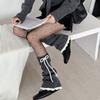 Y2K Knit Banding Leggings Flare Knee High Socks Fashion Women's Plush Stockings  Women