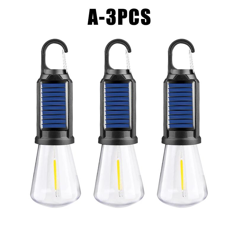 Outdoor Solar Camping Light Decorative Bulb Rechargeable Hookup Camping Vintage Tent Light Ambient Light Tungsten Light