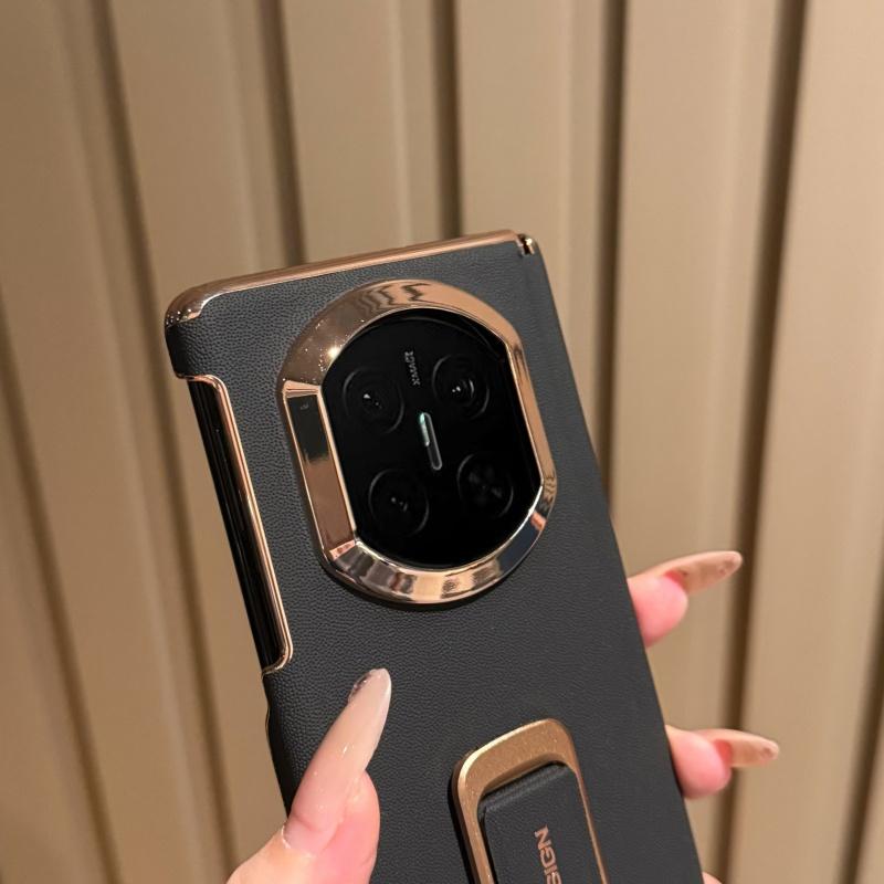 Θήκη για Huawei Mate X7 Λεπτό Δέρμα Αυτόματη Ανασυρόμενη Λωρίδα Δακτύλου Περιστροφή 270° Μεταλλική Βάση Κάλυμμα Προστασίας Διπλού Αρθρώματος