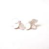 S925 Silver White Shell Petal Stud Earrings - Retro, High-End Design for Women