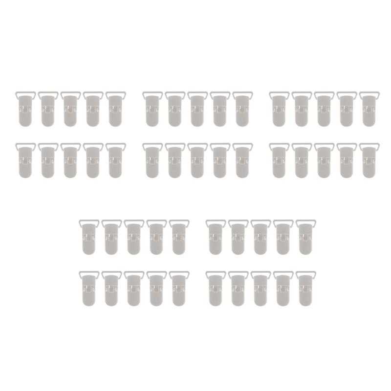 

A71Z 50Pcs Baby Kids T-Shape Plastic Pacifier Clips Soother Dummy Style Badge Holder White білий