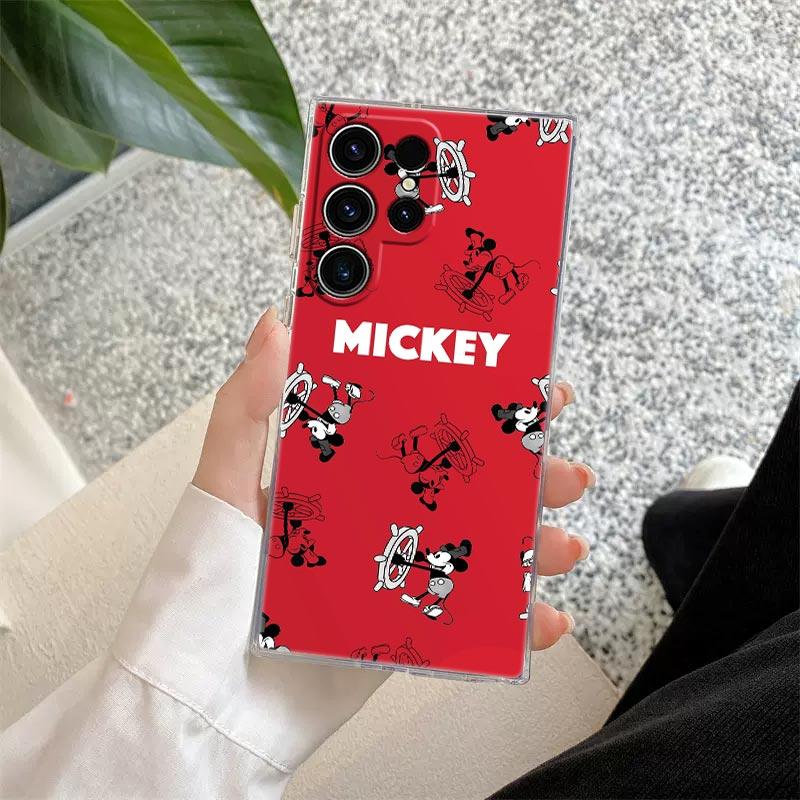 Mickey Minnie Cartoon Transparent Case For Samsung Galaxy S26 S25 Ultra S24 S22 S26 Plus S20 S23 S21 S25 FE 5G Soft Clear Cover
