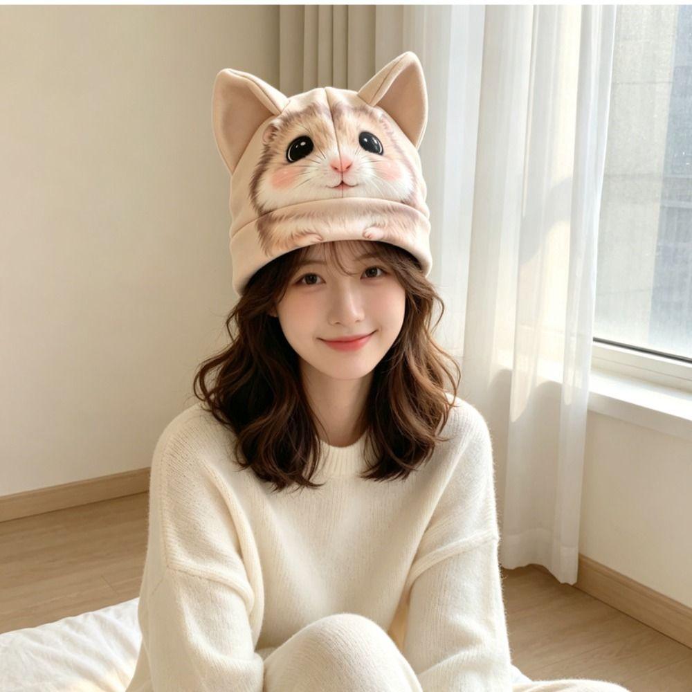 Soft Animal Beanie Hat Animal Ear Cartoon Beanie New Ear Beanie Hat Women