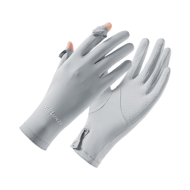 Sunscreen gloves women's UV protection spring and summer non-slip driving ice silk outdoor cycling thin original yarn sunscreen gloves