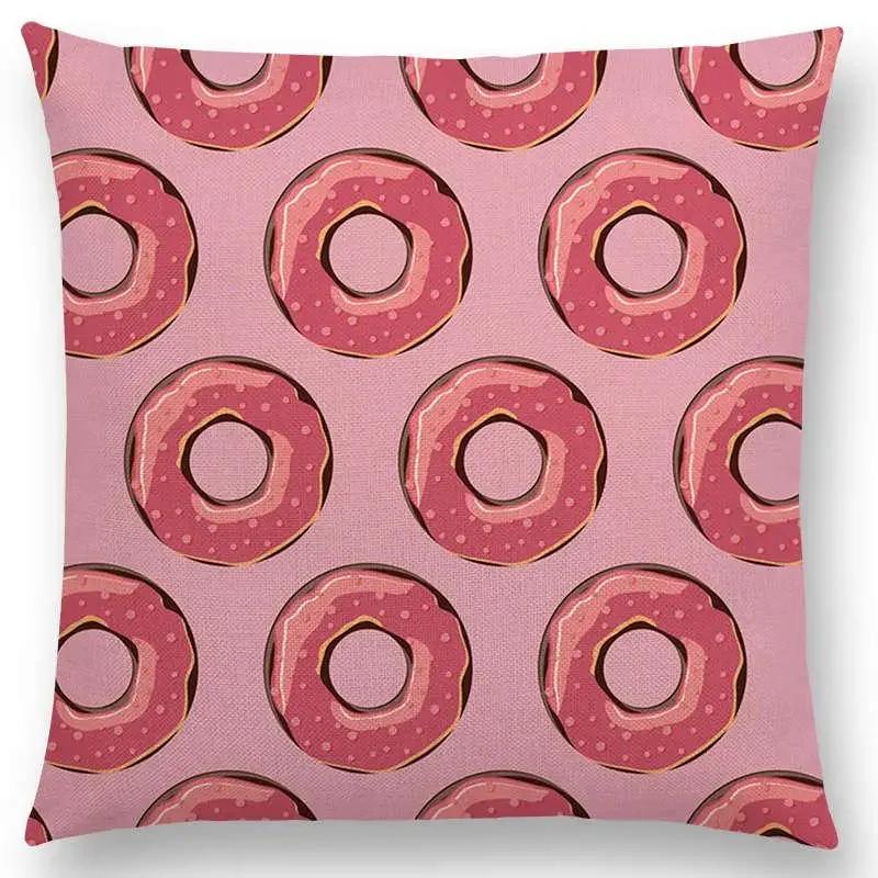 Colorful Prints Cushion Cover Chocolate Candy Donuts Pretty Ice Cream Pattern Color Party Sofa Throw Pillow Case Decor