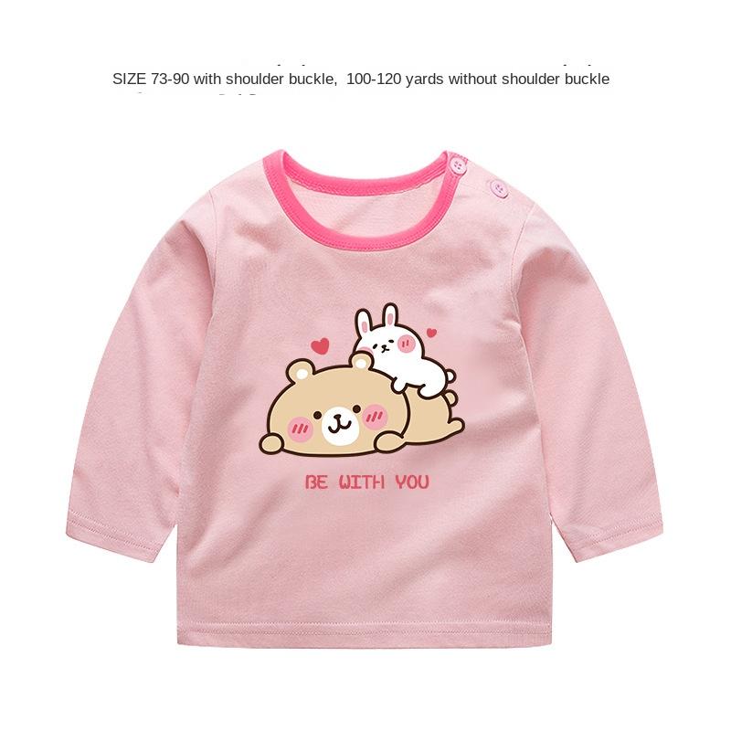 Baby Girl Autumn Long-sleeved T-shirt Baby Cotton Bottoming Shirt Girls Spring and Autumn Tops Small Children Fashionable Autumn Clothes