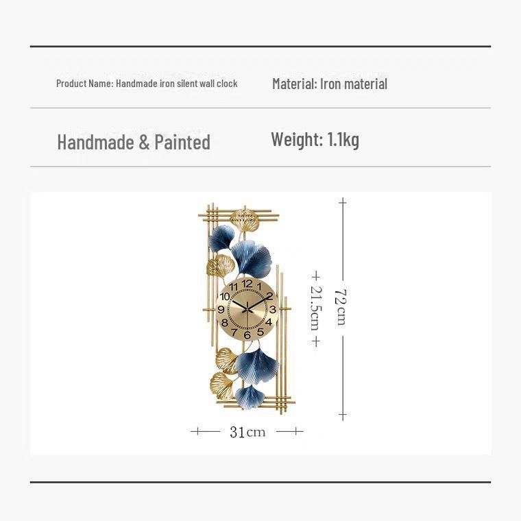 Contemporary Metal Wall Clock: Stylish Decor for Living Room or Bedroom