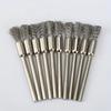 10 Stainless Steel Wire Brushes with A 3mm Handle - Ideal for Rotating Tools, Ideal for Cleaning, Rust Removal and Sanding