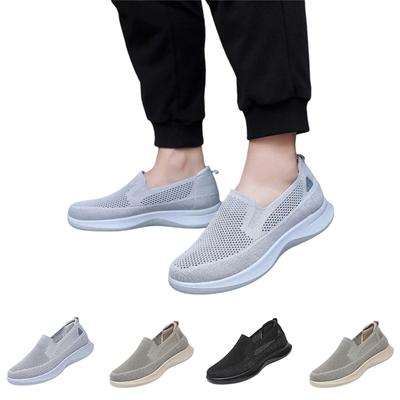 Men's Fashion Slip On Shoes Lightweight Breathable Knit Upper Casual Walking Shoes Flexible Sole Comfortable Fit