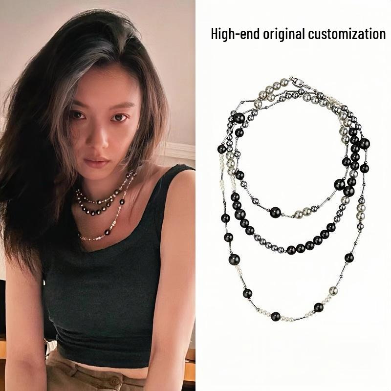 

Ni Ni Gray Pearl Necklace: Elegant, High-End Design for Women