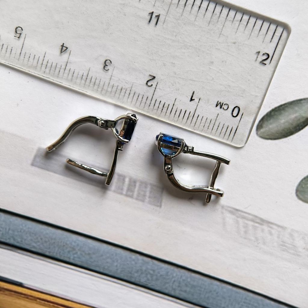 Серебряные серьги с сапфиром nano 1.163ct (2189008)