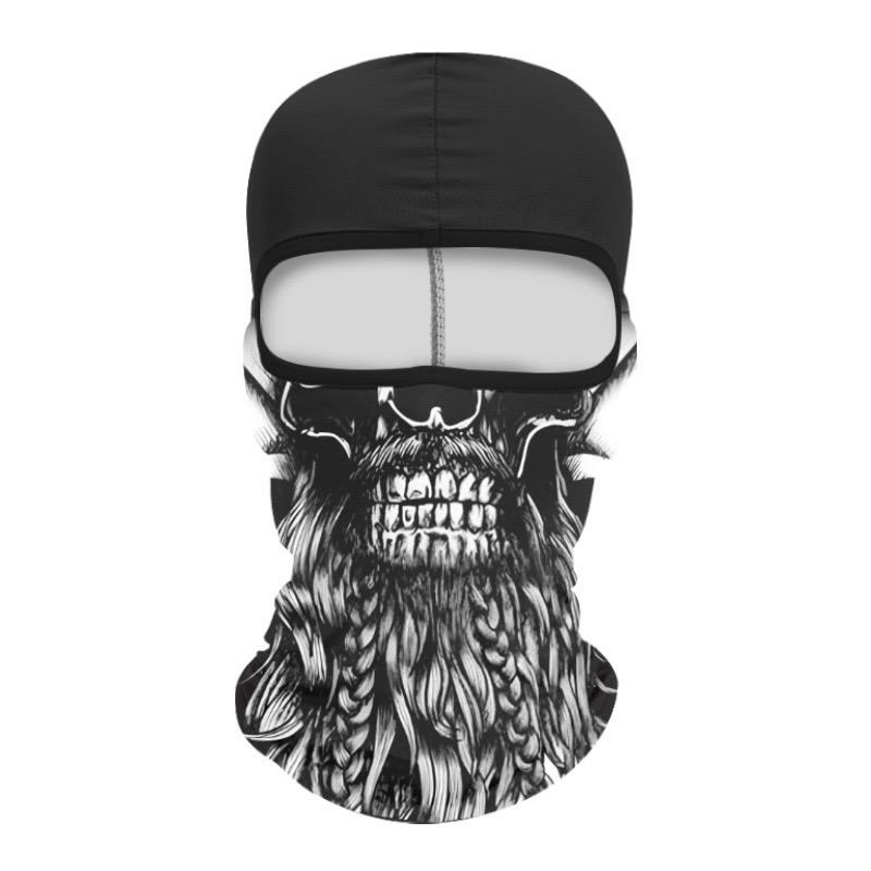 Skull Print Balaclava Face Mask, Ice Silk Cooling Breathable Sun Protection Full Face Cover for Cycling Running Hiking Outdoor Sports