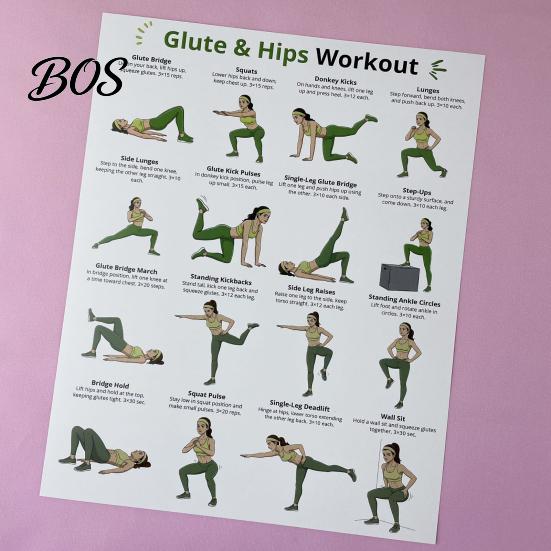 Nástěnné plakáty pro cvičení celého těla 3 ks Sada plakátů pro ženy, Průvodce posilovacím tréninkem pro paže, nohy, zpevnění nohou, Fitness, boky, Cvičení, Domácí posilovna, Umění