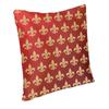 Nordic Red And Gold FleurDeLys Cushion Cover Polyester Fleur De Lis Lily Floral Pillow Case Decoration Pillowcase