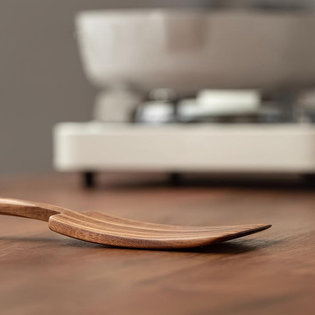 1 szt. Żaroodporna szpatułka nieprzywierająca szpatułka z drewna akacjowego Trwała drewniana łopatka do gotowania Przybory kuchenne Łopata