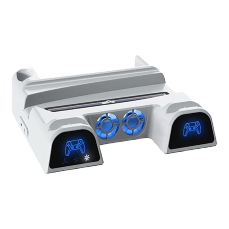 

Vertical Cooling Base Controller Charger Holder Stand for P5 Host Built-in Disc Storage Slot with LED Indication белый