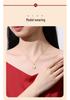 Ticia S925 Sterling Silver Joyful Eyebrows Necklace - Retro Chinese Style Shell Four-Leaf Clover Clavicle Chain for Women.