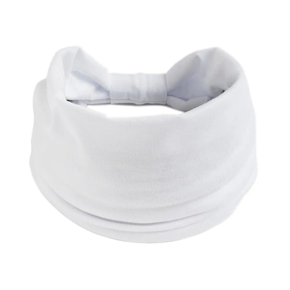 1PC Boho Solid Color Wide Headbands Vintage Knot Elastic Turban Headwrap for Women Girls Soft Bandana Accessories Hair CLE