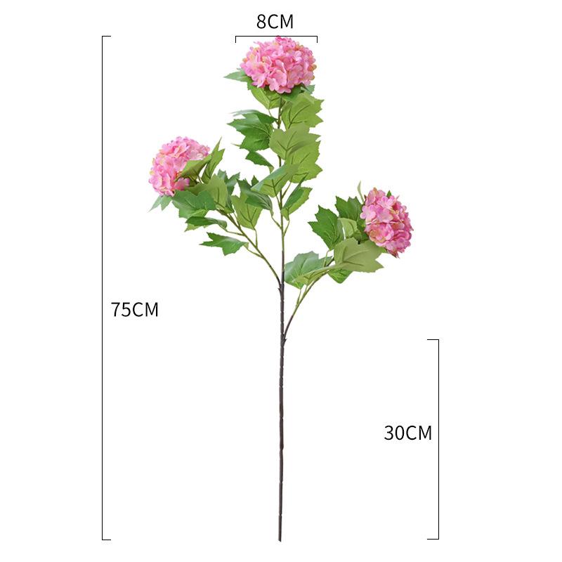 3 Heads Artificial Hydrangea Bouquet Faux Silk Hydrangea Flowers Summer Floral for Home Wedding Table Centerpiece Party Decor