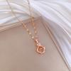 Lucky Grass Smart Light Luxury Temperament Gorgeous Full Diamond Necklace Female Versatile Collarbone Chain Titanium Steel Chain