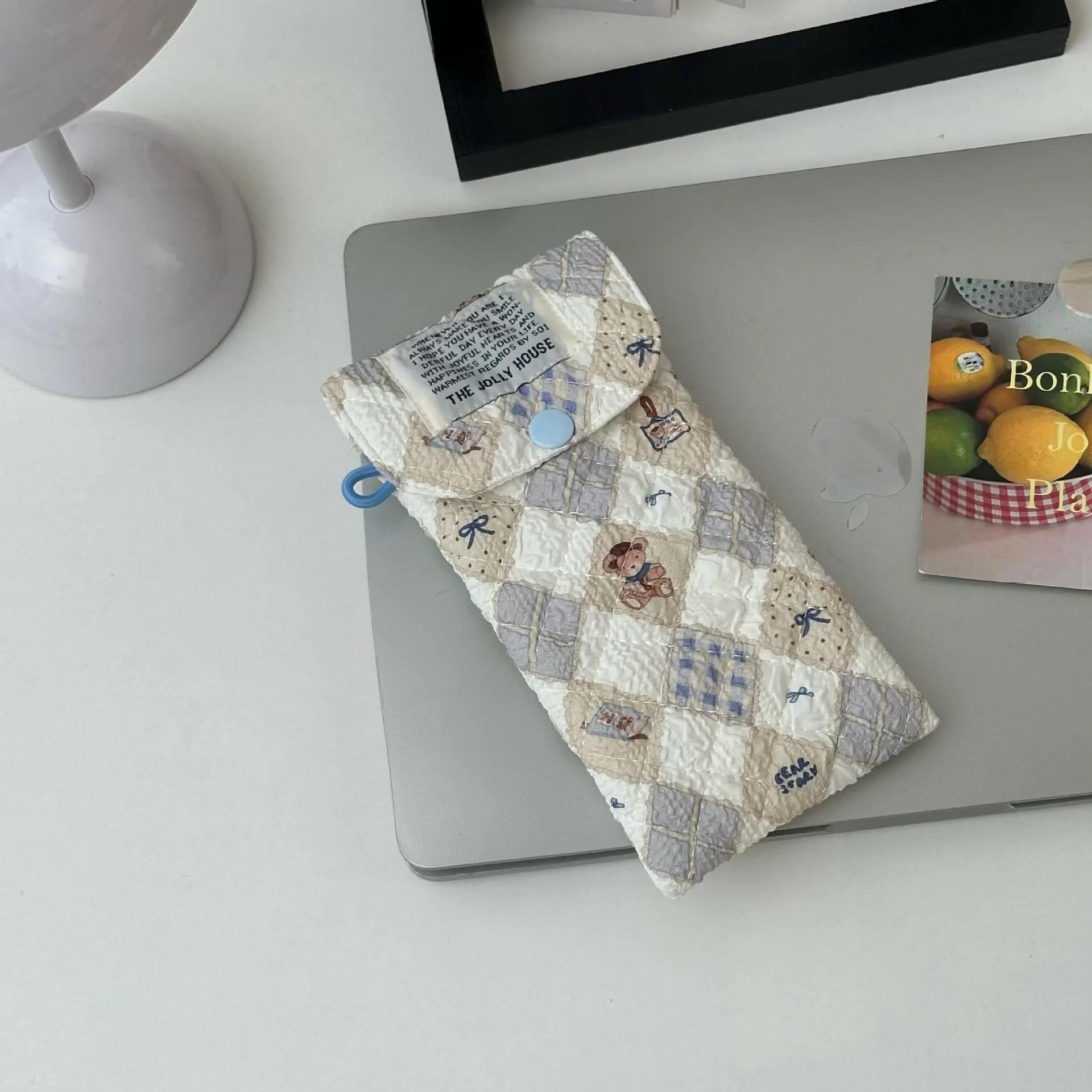 

Cartoon Glasses Case Portable Cotton Padded Anti Pressure Sunglasses Bag Cute Eyewear Pouch Travel Sun Glasses Storage