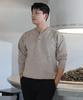 POLYGRAM Soft Wool Blend Henley Neck Knit - Oatbeige