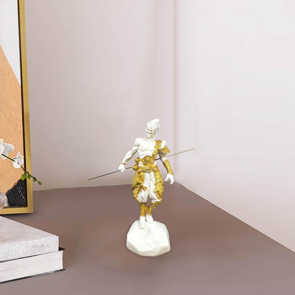 White Color Sun Wukong Statue Home Decoration Durable Craft Model Accessories Desktop Ornaments Decor Resin Garage Kit