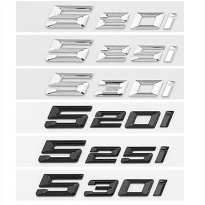 Mqcyf7 New Glossy Black Chrome Silver 3D Letters Numbers 520i 525i 530i Emblem for Car Trunk Sticker