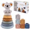 Miękkie Gumowe Klocki Sensoryczne Kreatywne Wieża Piramida Montessori Koala