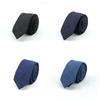 Adjustable Jean Fabric Tie Narrow Retro Cravat Simple Denim Men Necktie  Business