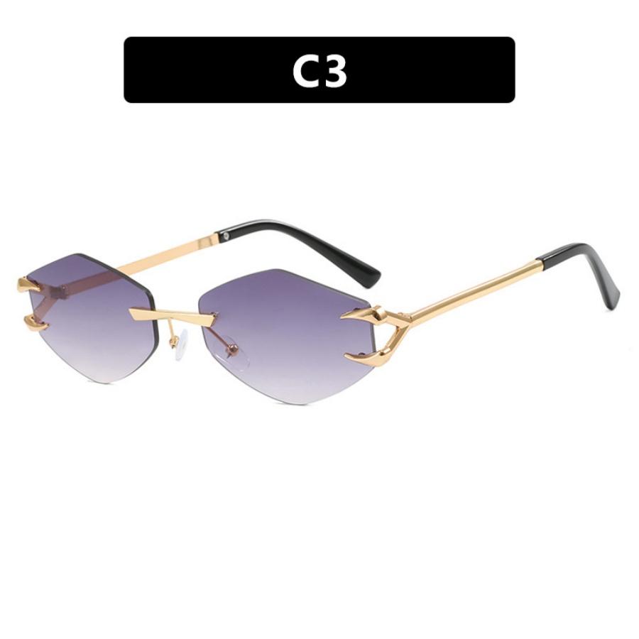 New Women Sunglasses Personalized Frameless Eyeglass Polygonal Sun Glasses Casual Hip-Hop Trend Outdoor Shades Men Uv400